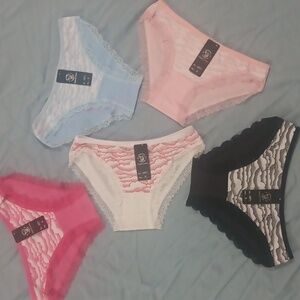 Lace Trim Women's Panties - Set of 5